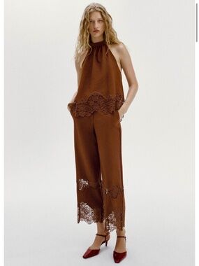 NWT Zara Cutwork Pants and Halter